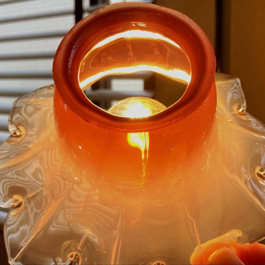 ランプシェード　オパールセント　アンティーク　フランス　フラワー