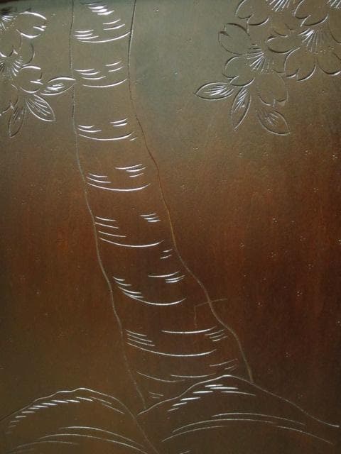 伝統工芸 軽井沢彫り 栃 無垢材 桜 彫刻 和箪笥/衣装箪笥/整理箪笥/着物箪笥