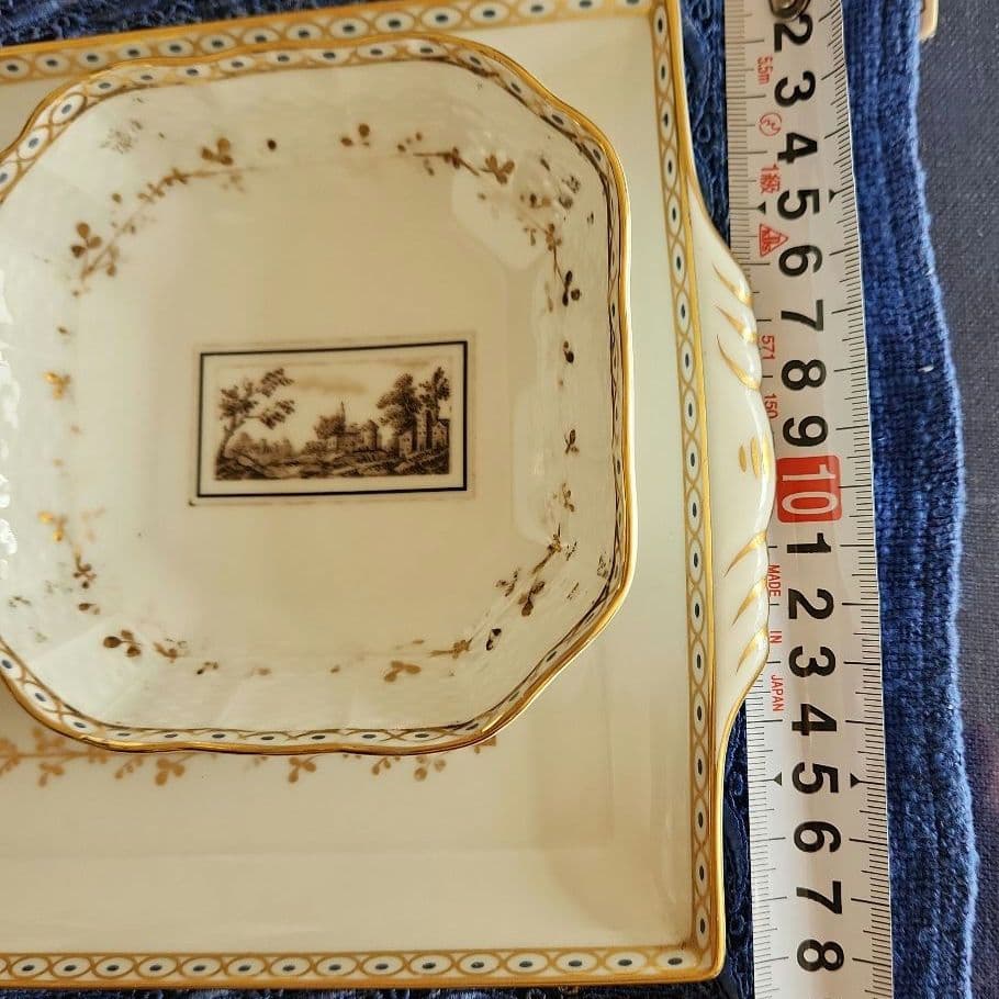 リチャード.ジノリ　イタリア　小物入れセット　磁器　風景画　薔薇