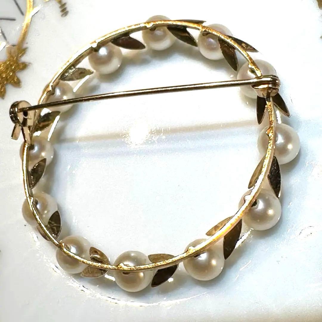 K14 あこや真珠ベビーパールブローチ