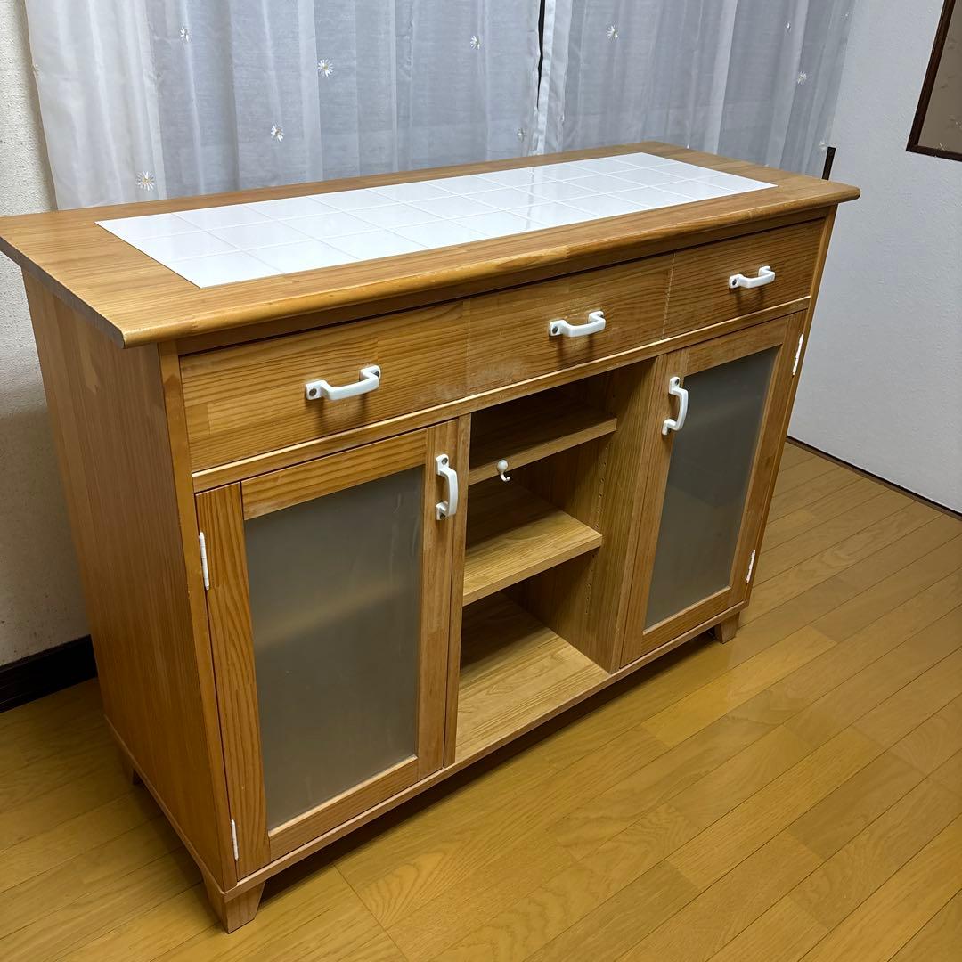 希少 廃盤　モモナチュラル　ウッドワゴン キッチンカウンター