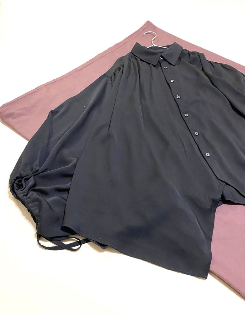 NOT CONVENTIONAL オーバーサイズシャツ　きものシャツ　黒　美品