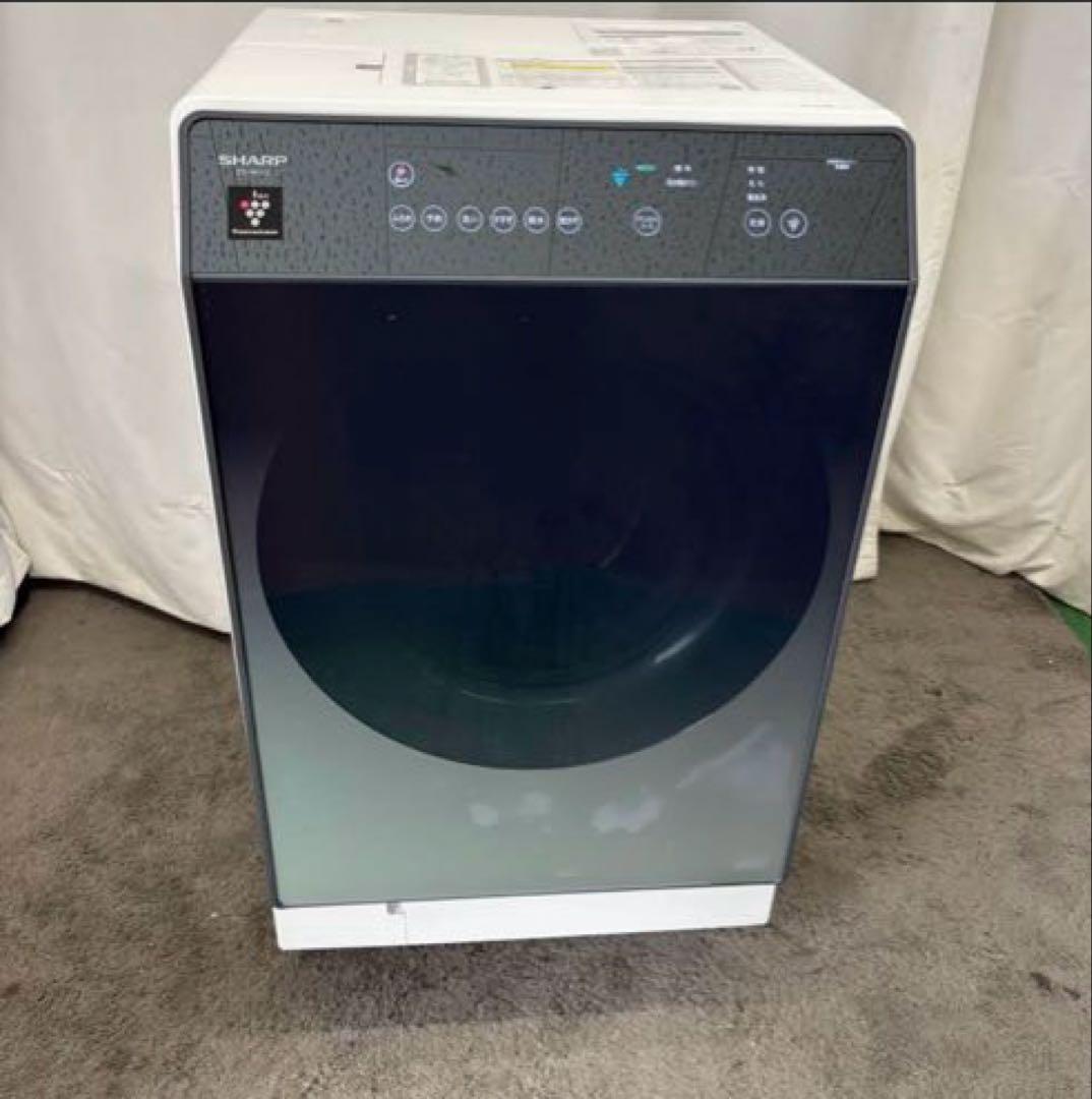 77　設置無料　ドラム式洗濯機　SHARP　11キロ　安い　左開　中古　綺麗