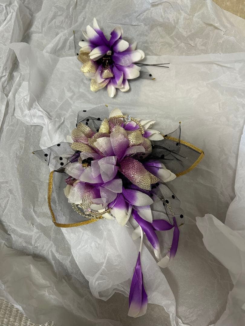 袴セット 卒業式 紫色 花柄 着物 サイズ1尺8寸