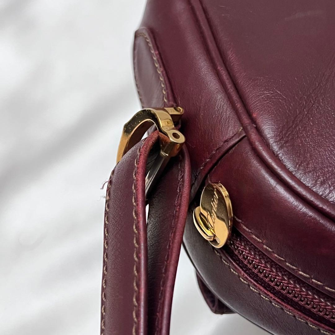 ◇美品◇カルティエ　マストライン　ミニショルダーバッグ　ボルドー　カーフレザー