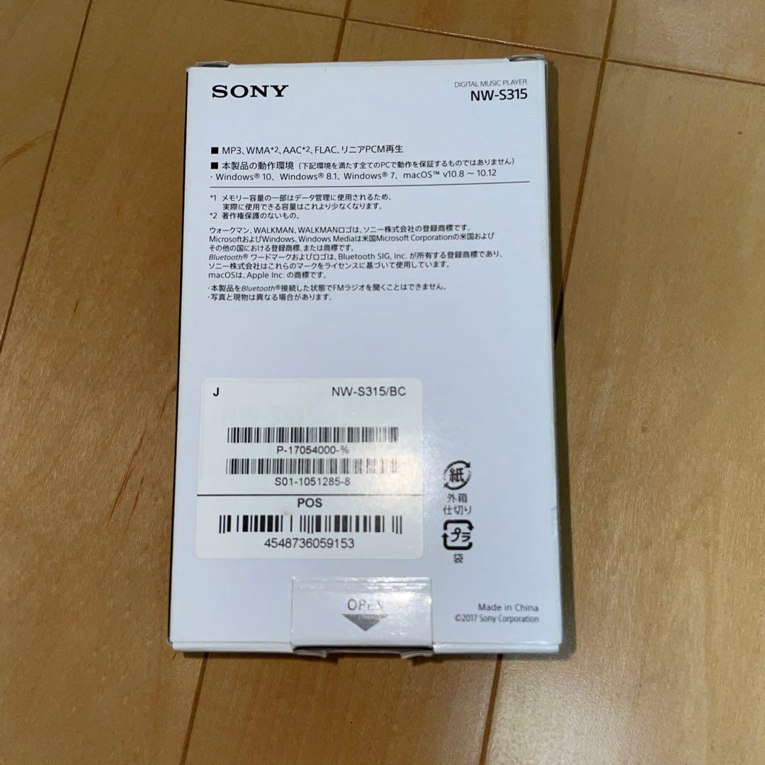 SONY NW-S315 16gb 専用イヤホン、ケーブル、保証書付き