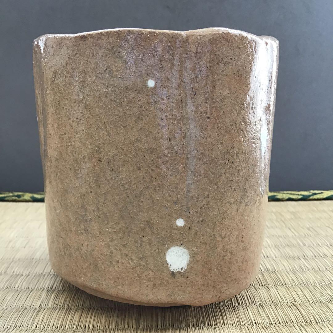 茶道具　筒茶盌　光悦写　雪片(せっぺん)　佐々木昭楽作　栞　共箱　N4TK1