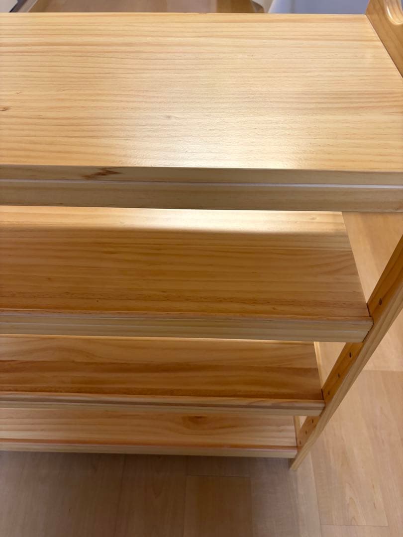 木製4段ラック 自然な木の仕上げ