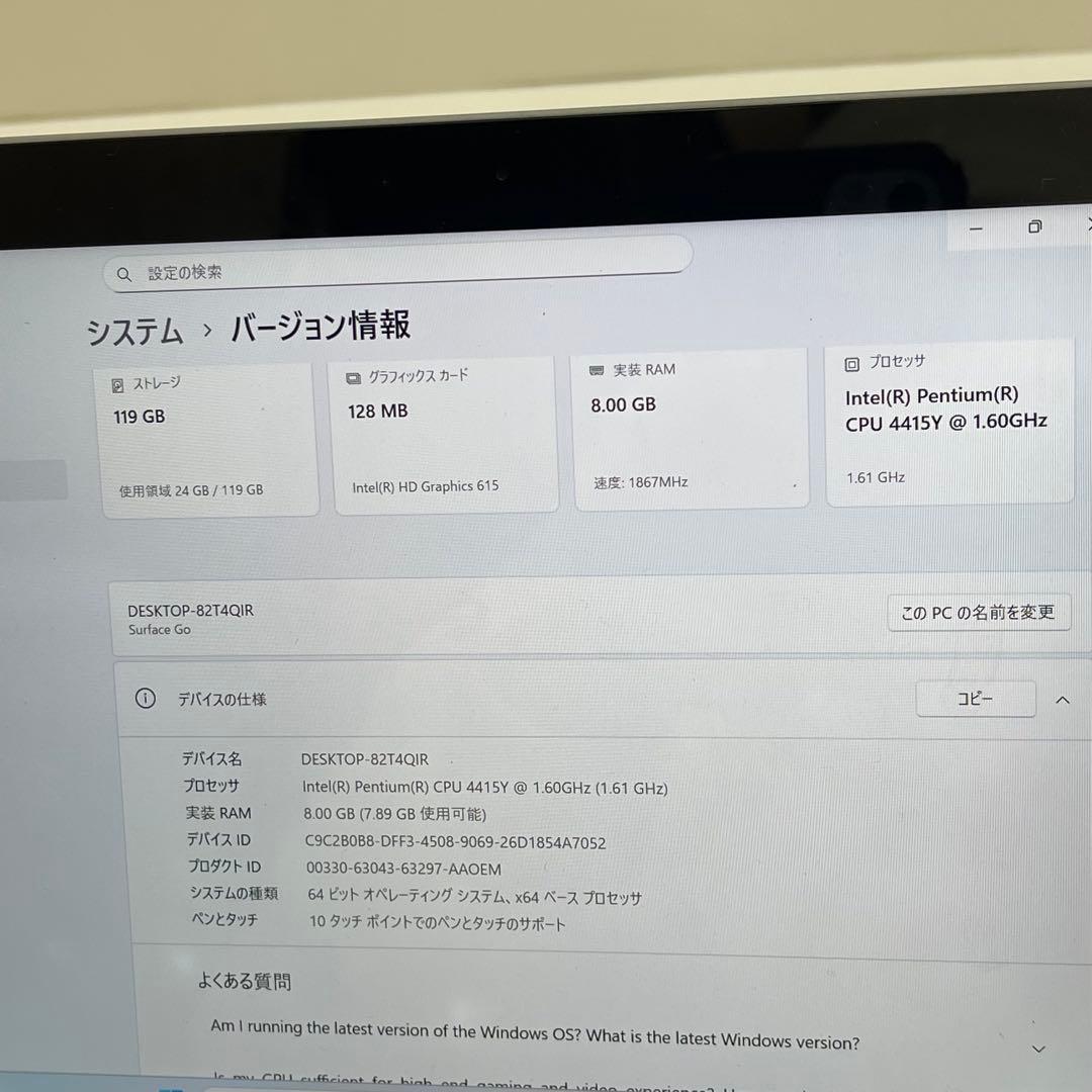 Windowsタブレット本体 #393 Microsoft Surface Go Pentium Office