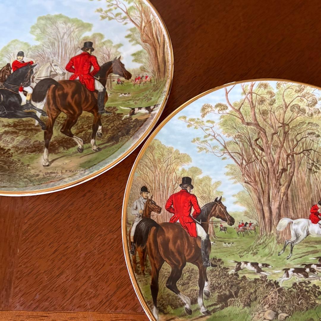 【希少品】英国製　フィンズベリー★Hunting Scenes★プレート6枚