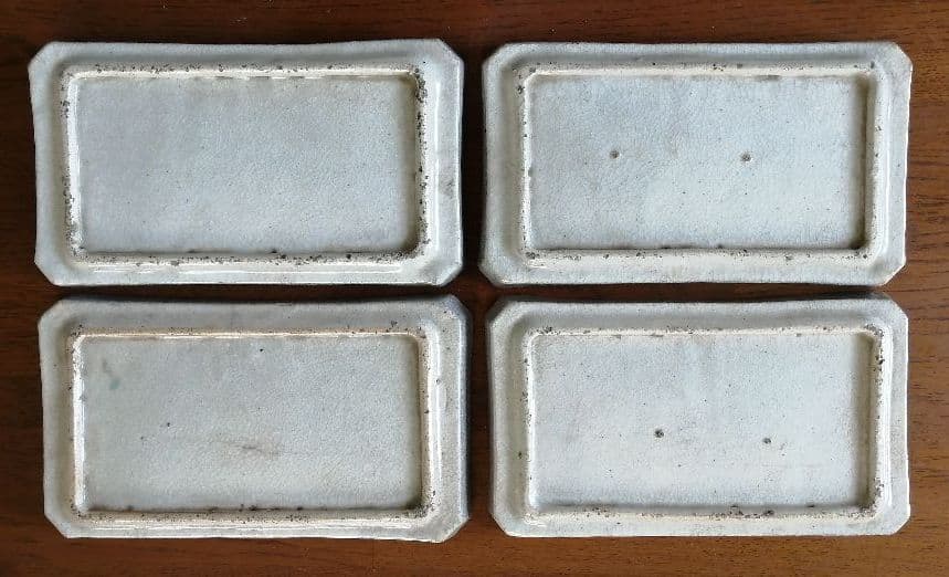 色絵角皿+猪口　5客