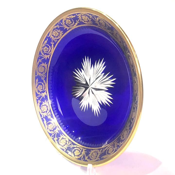 SAINT LOUISサンルイ/※上級青色被プレート シスル THISTLE　皿