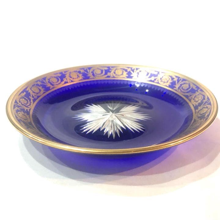 SAINT LOUISサンルイ/※上級青色被プレート シスル THISTLE　皿