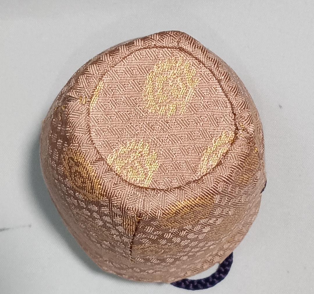 茶道具　遠州七窯　膳所焼　岩崎新定作　膳所肩衝茶入　丸龍金襴仕覆付　美品！！
