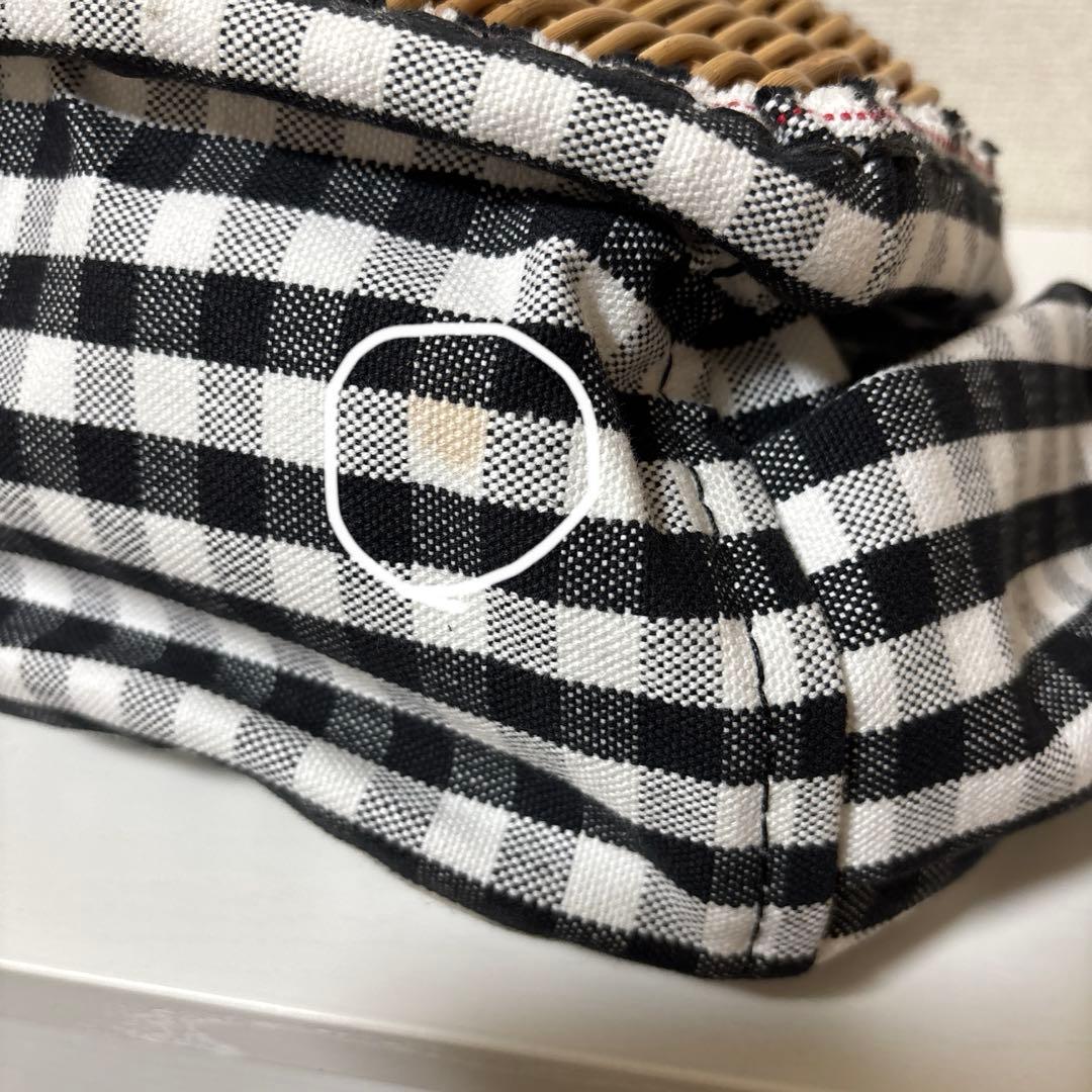 エバゴス ebagos ギンガムチェック　カゴバッグ 被せ布