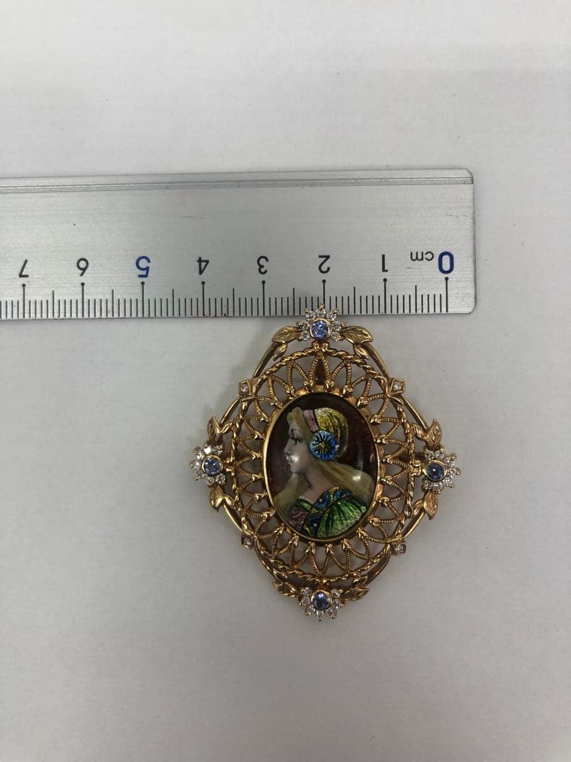 梶光夫 K18 pt900 ダイヤモンド ペンダント トップ ブローチ