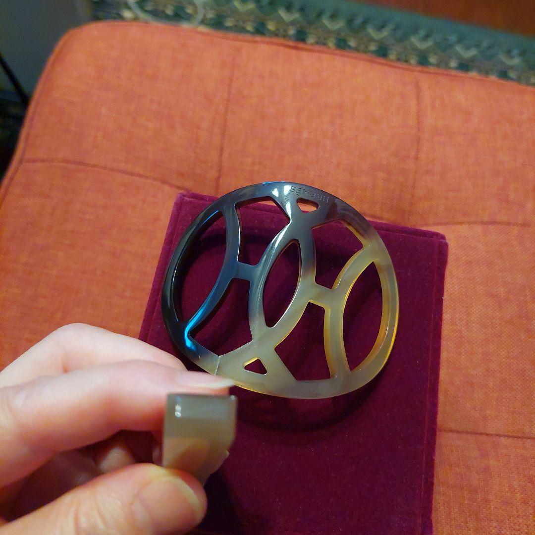 修理傷跡ありHERMESヘアアクセサリーバッファローホーンの鼈甲簪