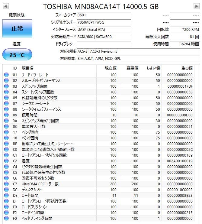 東芝 3.5インチ内蔵HDD 14TB (MN08ACA14T) 2台セット