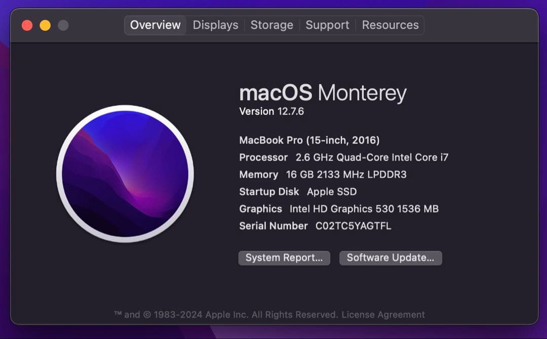 MacBook Pro 2016 15インチ