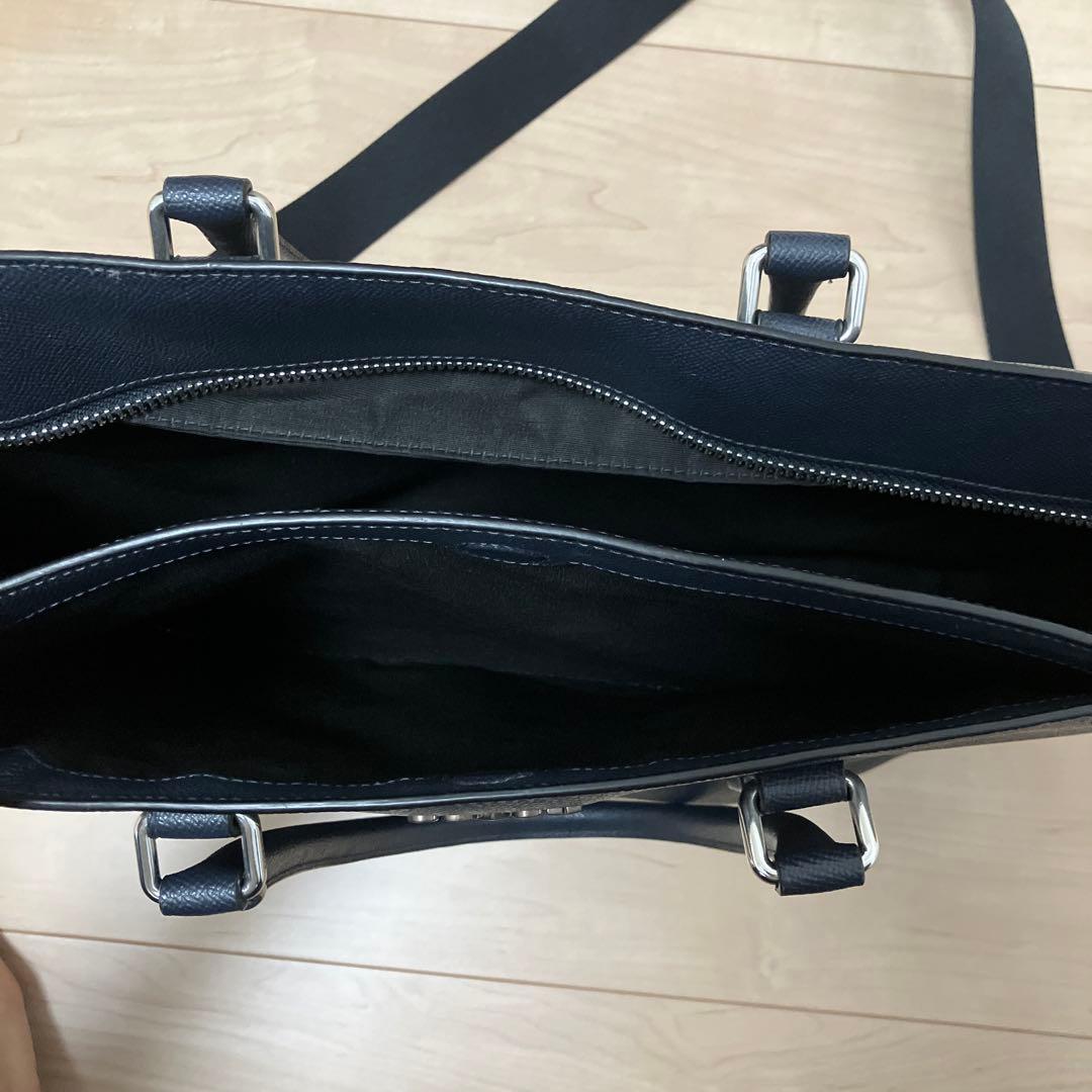 COACH ビジネスバッグ ネイビー　レザー トートバッグ