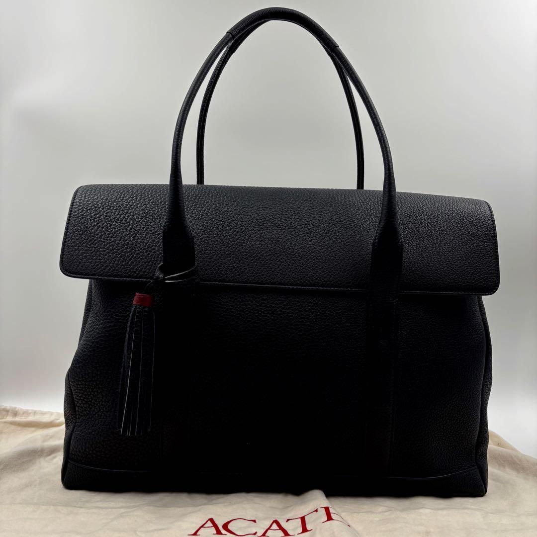 ✨未使用品✨　ACATE MESCOLARE トートバッグ　大容量　タッセル　紺