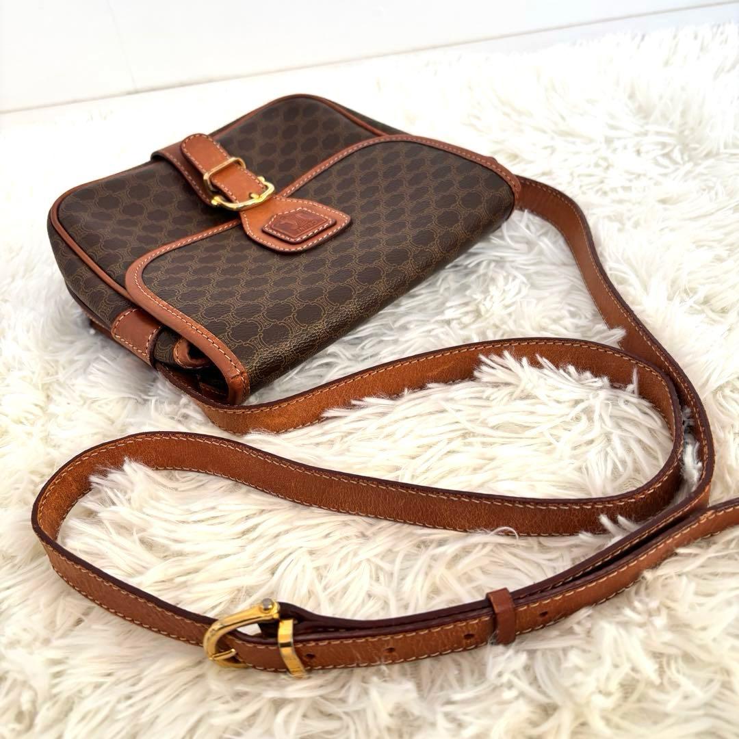 鑑定済美品セリーヌCELINEマカダム柄ショルダーバッグ ヴィンテージトリオンフ