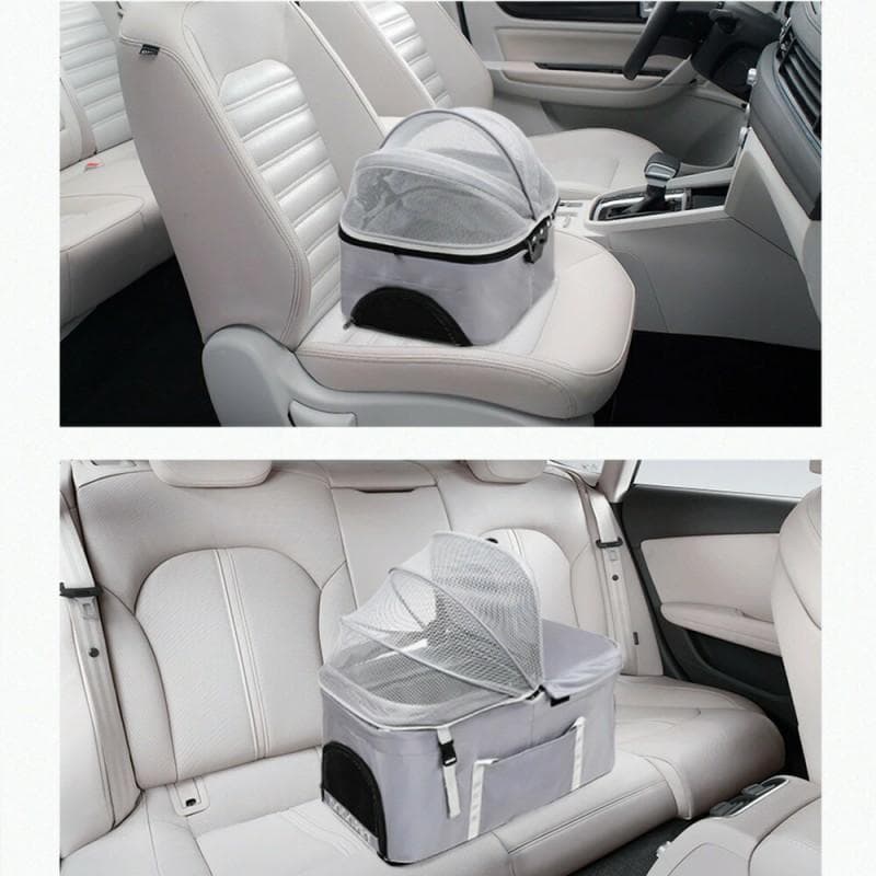 小型犬猫用折りたたみペットカート 対面式 軽量 耐荷重20kg 4輪ペットバギー