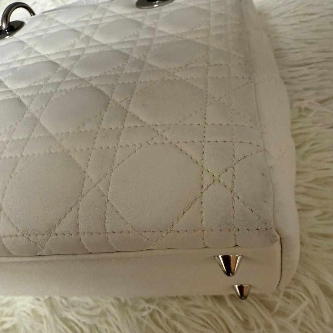 Dior レディディオール カナージュ ハンドバッグ ホワイト 白