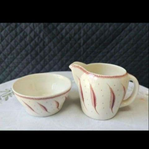 ほぼ未使用、スージークーパー「ピンクファーン」二人用ティーセット、９点セット