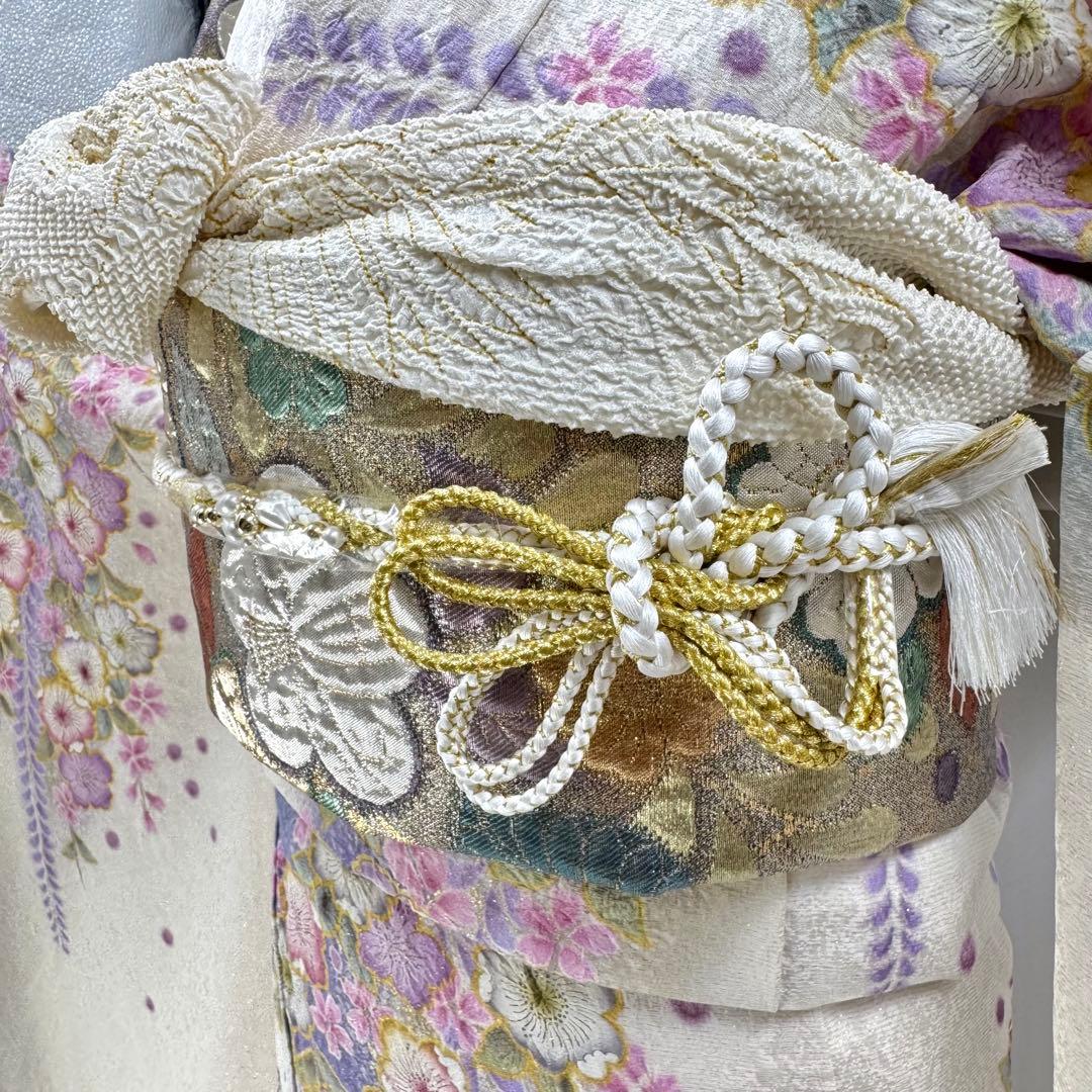 逸品 振袖7点フルセット 辻が花　辻ヶ花　金通し　花絞り　成人式 卒業式　正絹