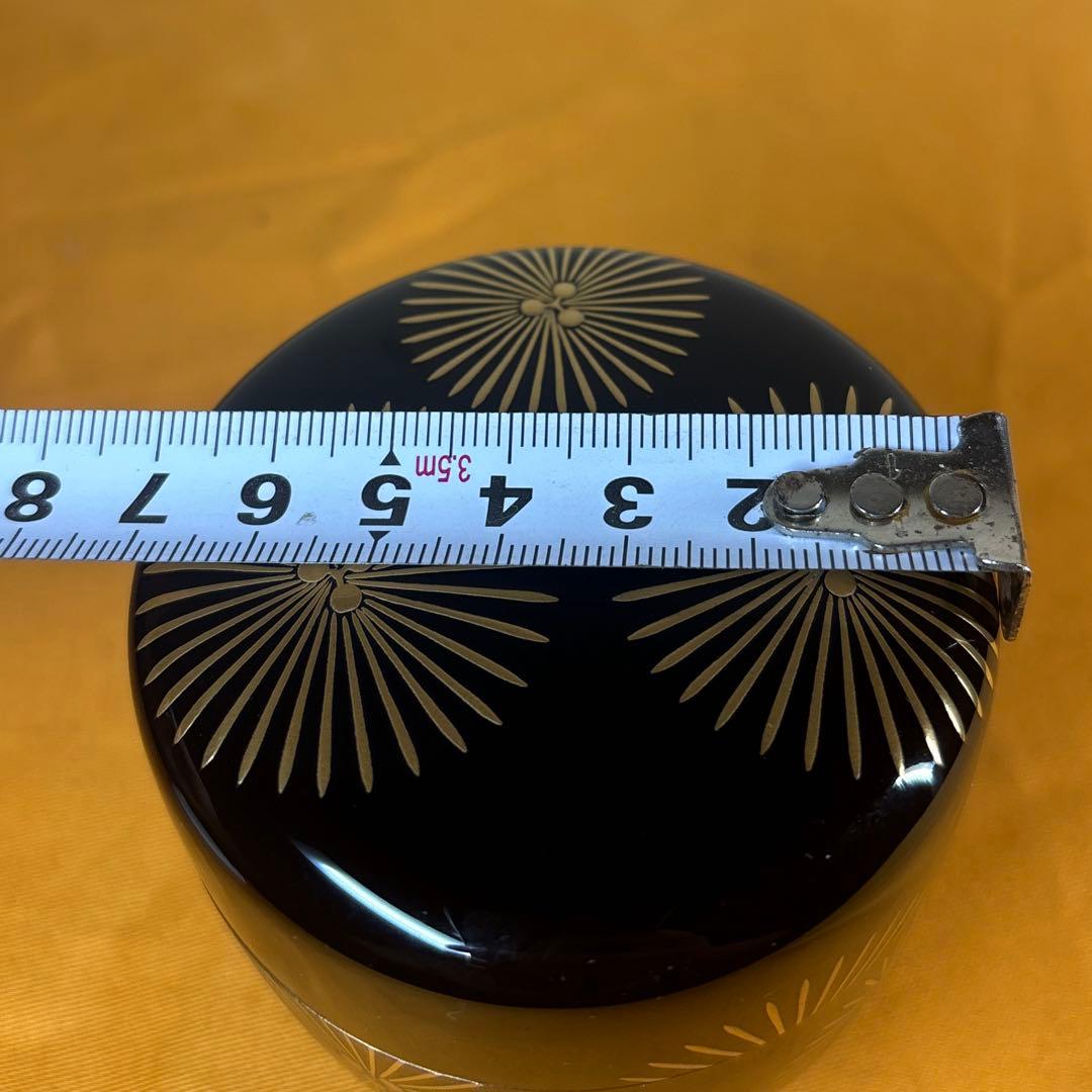 茶道具　輪島塗師　一后一兆作　唐松蒔絵棗　共箱　共布　美品