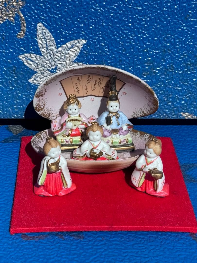雛祭り 陶器製　雛人形　 セット 貝殻型