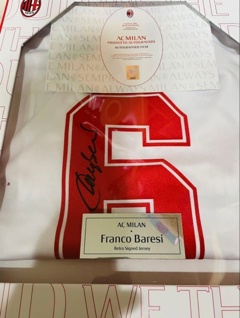 ACミラン フランコ バレージ 直筆サイン入り ユニフォーム イタリア代表