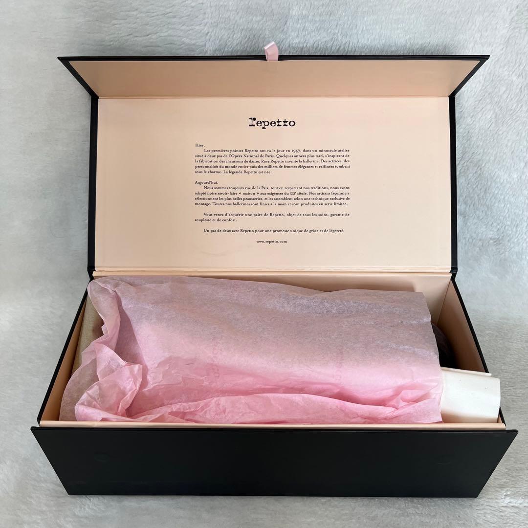 美品 箱付き☆レペット 38.5 グレー ブリジット ポインテッドトゥ バレエ