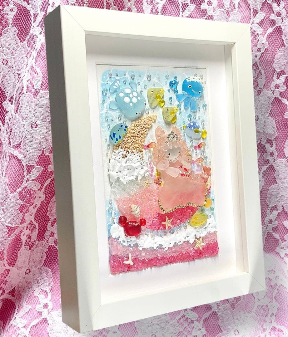 海のお月様 ウミウシのプリンセス インテリア シーグラスアート アクアリウム