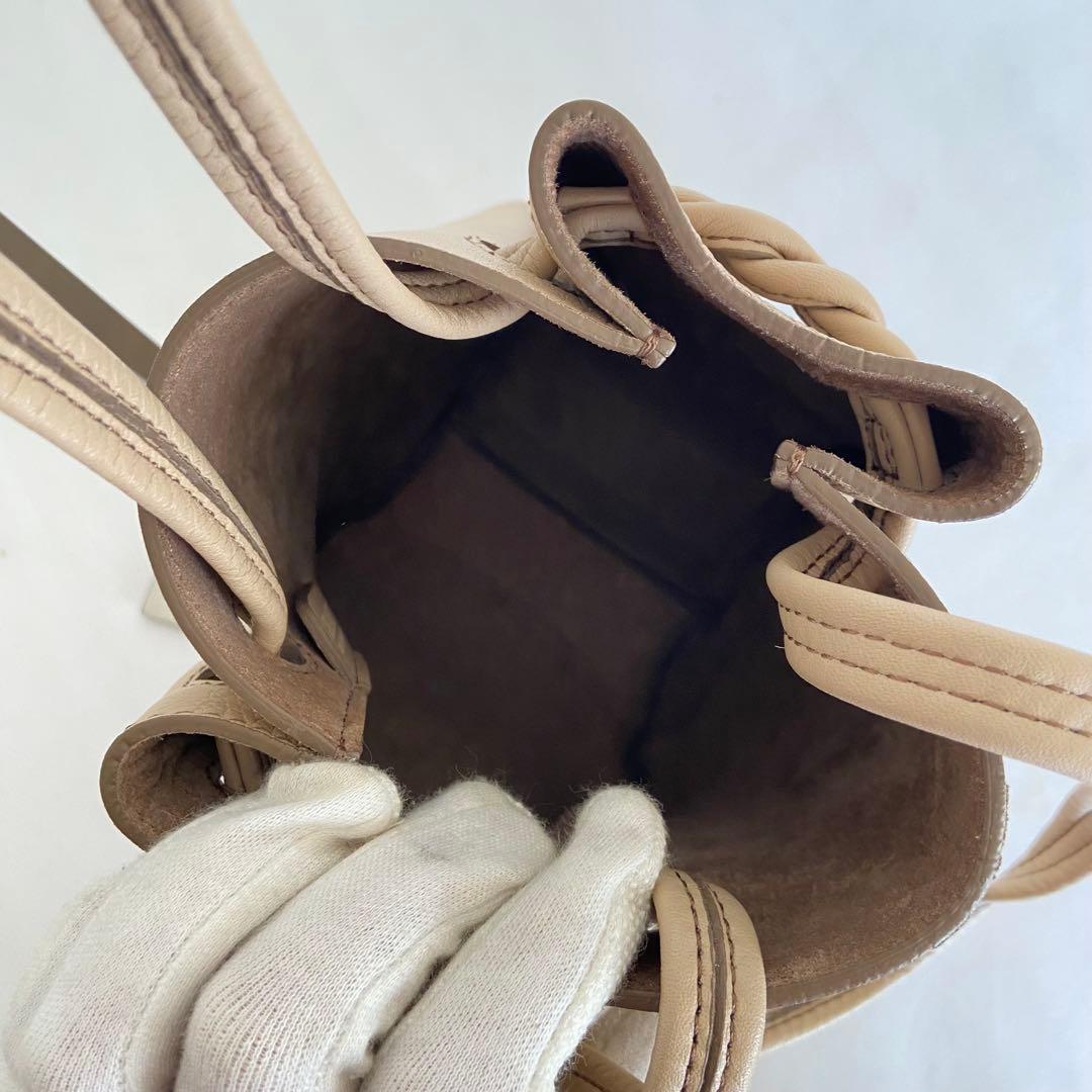 完売カラー✨HIROFU ヒロフ ロシェ レザーショルダーバッグ S ティー