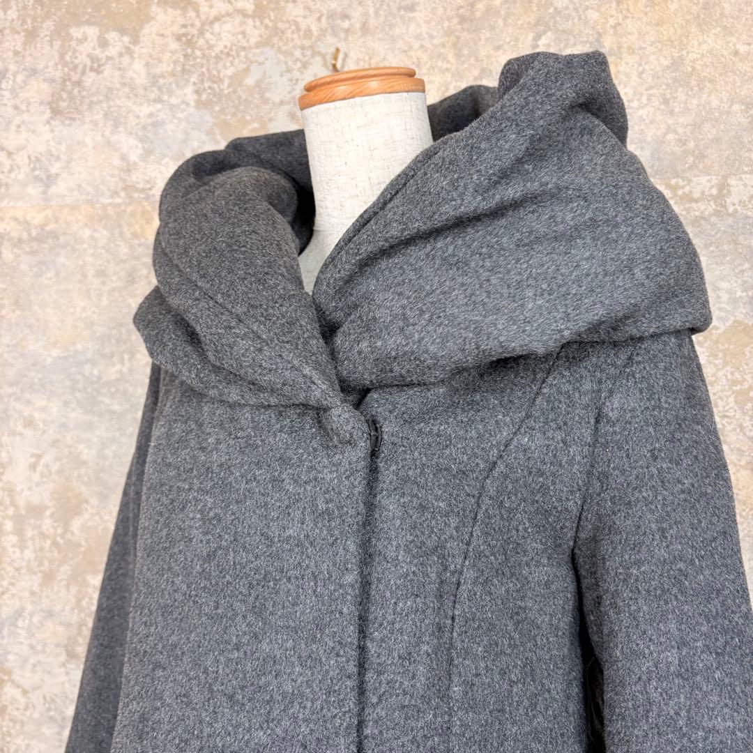 美品✨アルアバイル ウールアンゴラ×ダウン フードコート 2 グレー