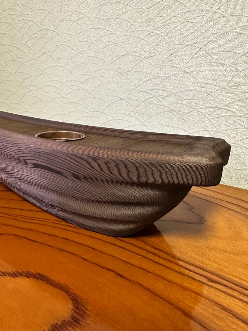 泊舟　泊船　華道具　木製花器　美品　池坊　花器