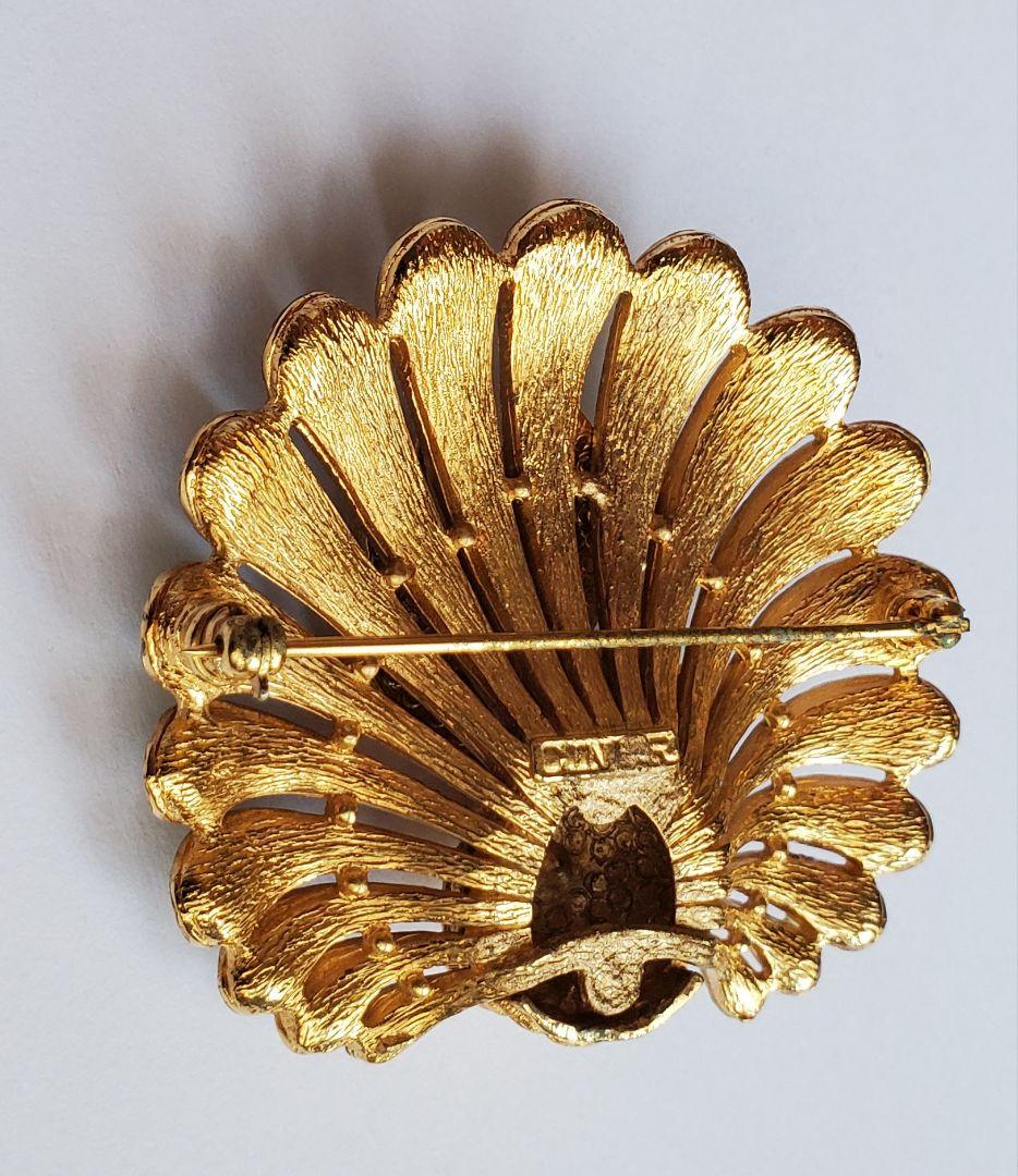 CINER　サイナー　ヴィンテージ　ピーコック　ビジュー　ブローチ　ジュエリー