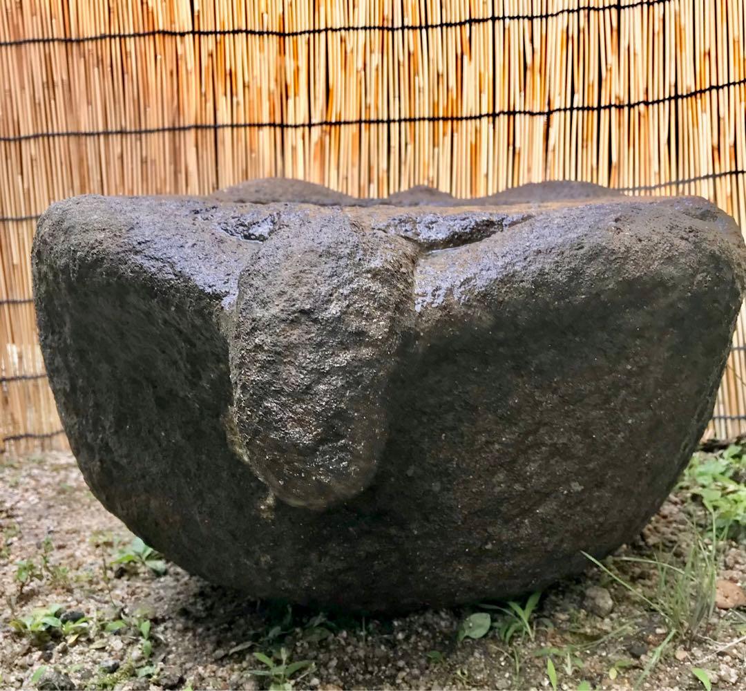 【水鉢・船型蹲・向鉢】オブジェ・庭石・置物・ガーデニング・バードバス