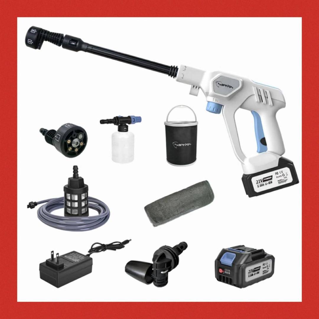 大容量バッテリー コードレス 高圧洗浄機 ３つのギア