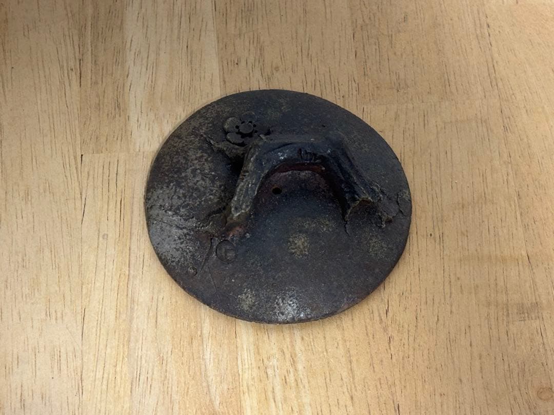 74.備前焼 宝瓶 登り窯 梅 手びねり 急須