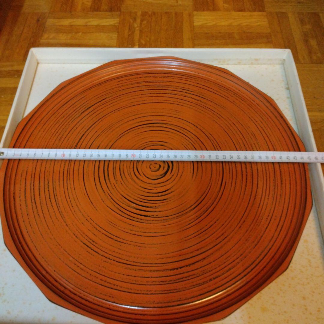 山田平安堂　宮内庁御用達　山中漆器漆器盆 約45sm