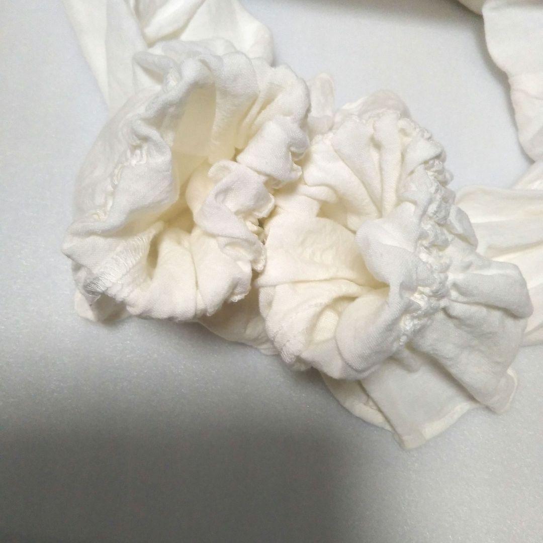 タグ付き　ネストローブ　リネン近江晒しラッフル袖2wayブラウス 　白