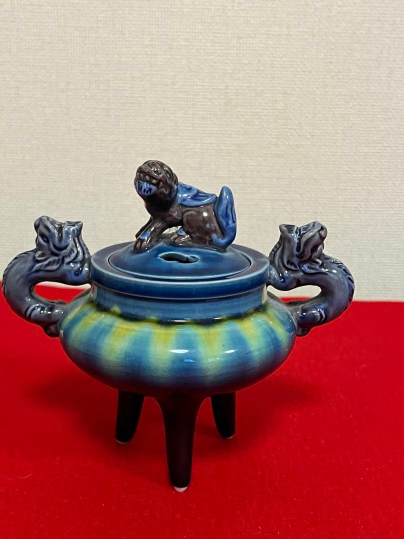 人間国宝 柳雨軒 三代 徳田八十吉(正彦銘) 彩釉 香炉 管理T174