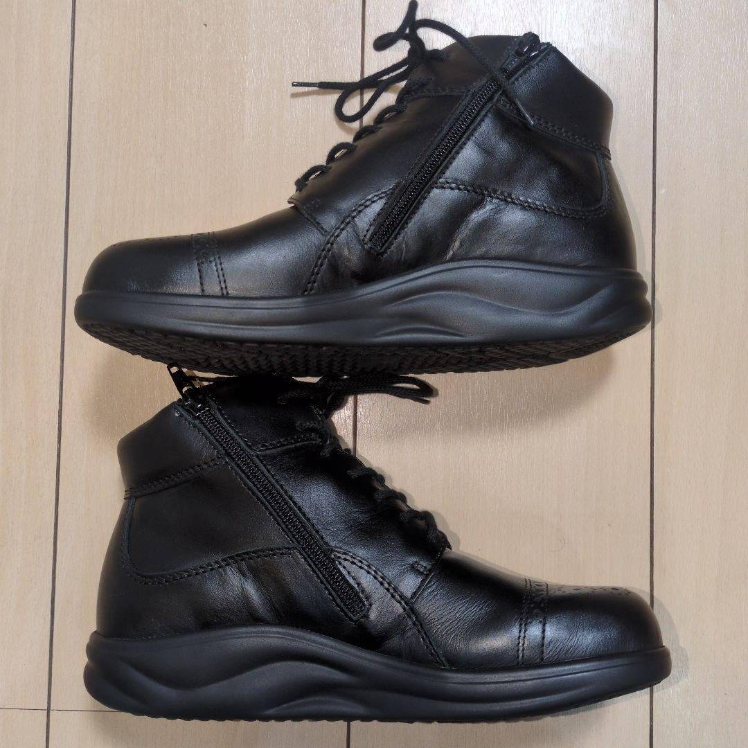 美品 フィンコンフォート ドイツ サイドジップ アンクルブーツ 23.5