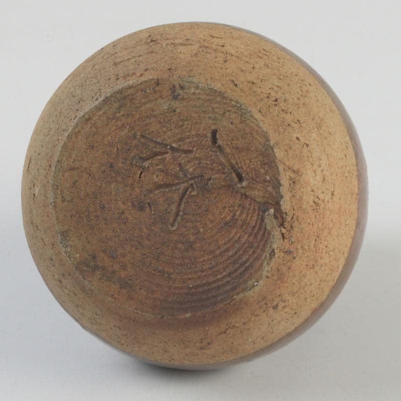 茶道具　瀬戸焼　一休作　鶴首茶入　銘「鶴寿」　仕覆付　書付共箱　V　9392