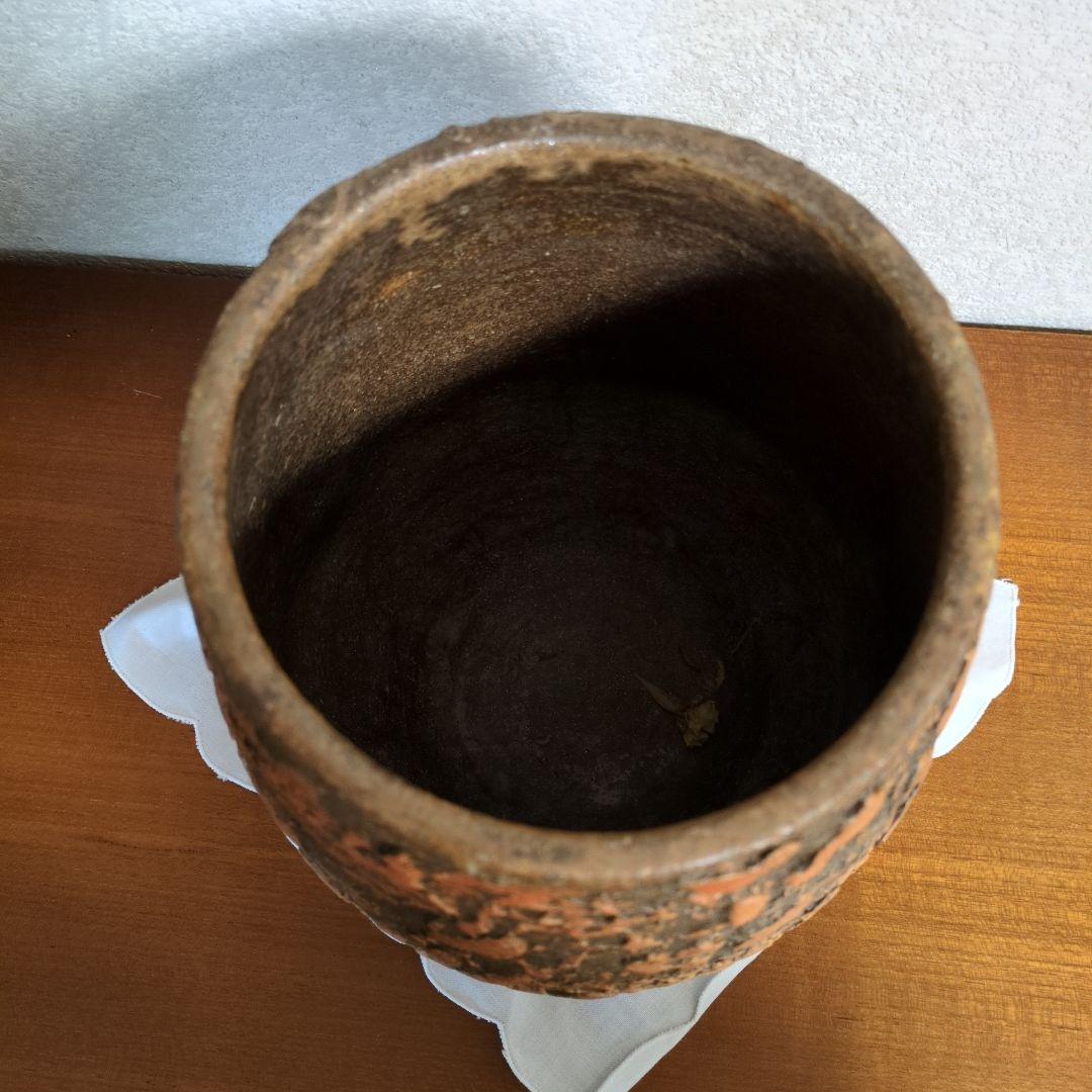 アジアン風花瓶 自然な質感そごう百貨店購入直径25㌢