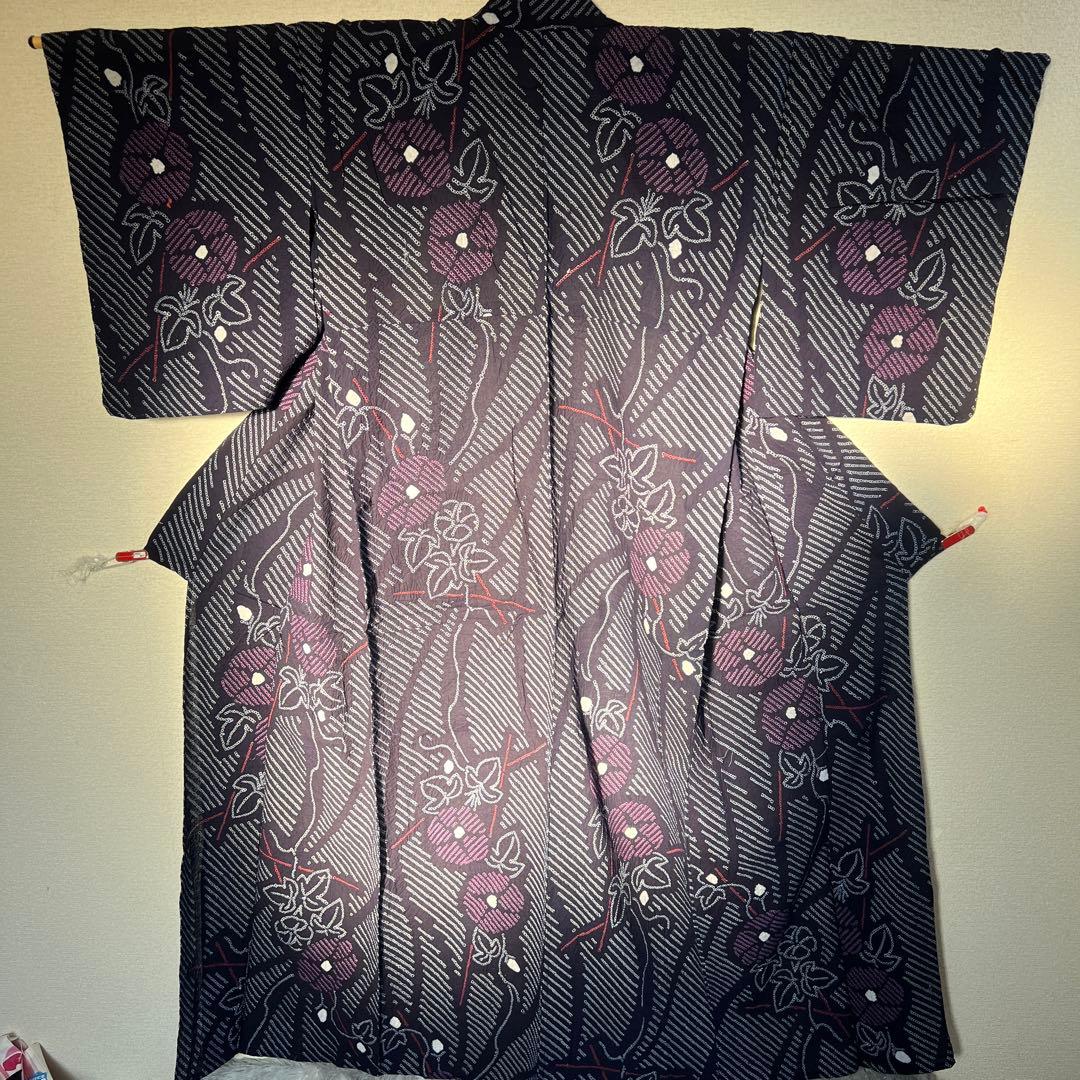 Maakii 有松絞り浴衣半幅帯セット　朝顔　本場筑前博多織　絹　綿　有松