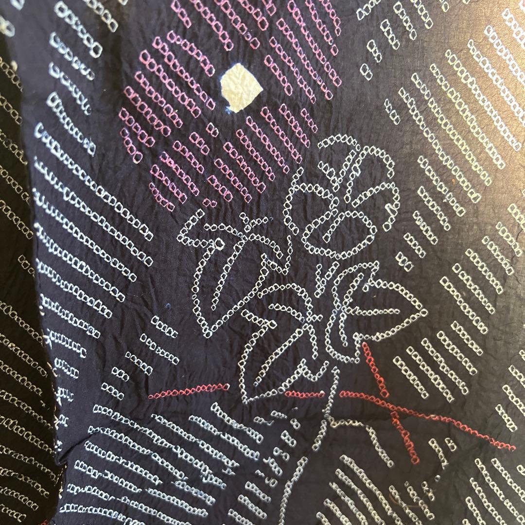 Maakii 有松絞り浴衣半幅帯セット　朝顔　本場筑前博多織　絹　綿　有松